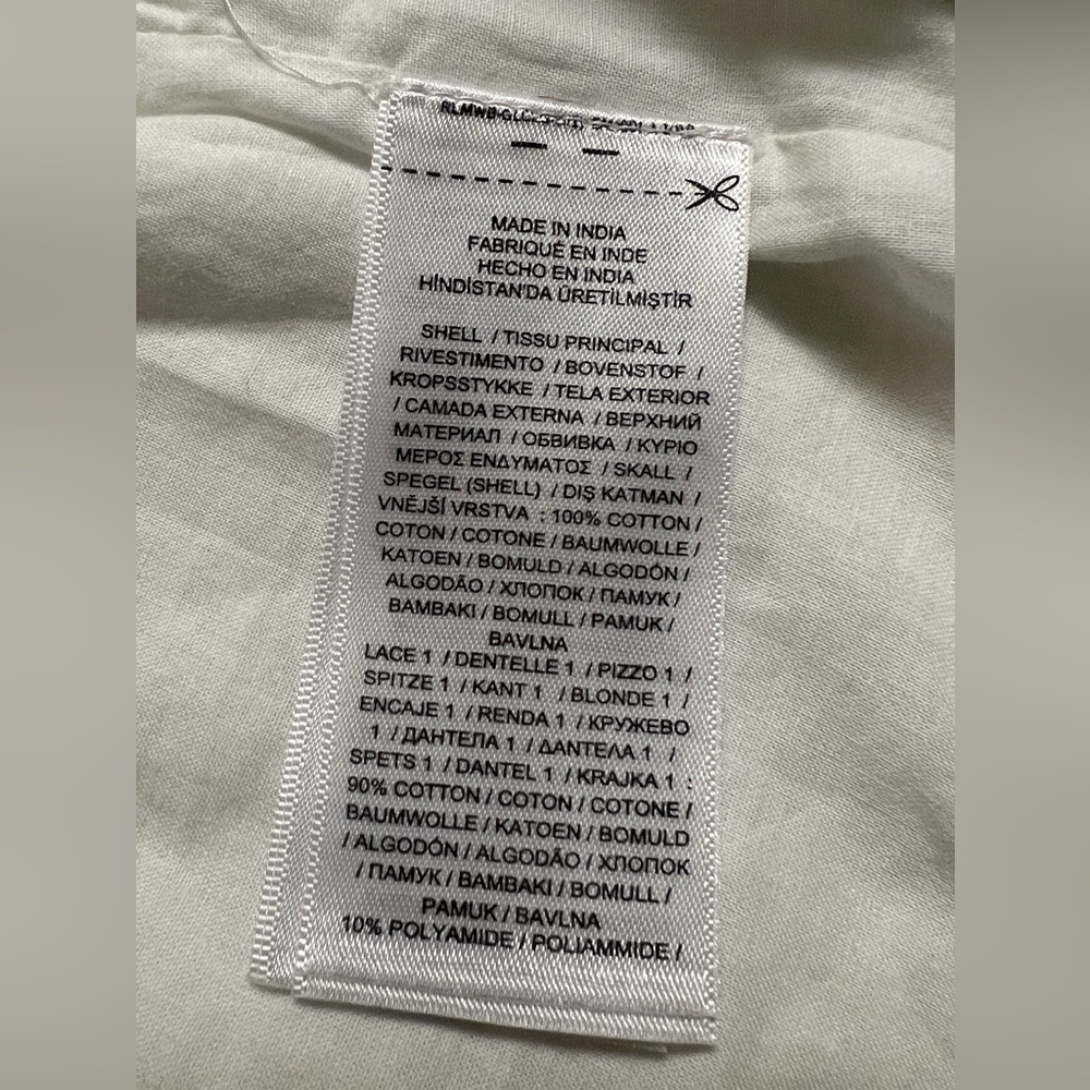 Polo Ralph Lauren Blouse Womens Cream White Lace Cotton Voile Bohemian Cropped - Picture 10 of 14